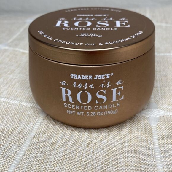Trader Joe's A Rose is a Rose Scented Candle Coconut Oil & Beeswax Blend 5.28oz‎ - Picture 1 of 4